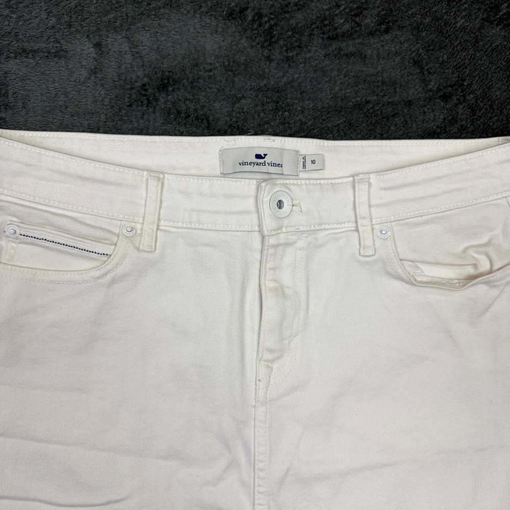 Vineyard Vines White Denim Skirt‎ Women's Size 10 Frayed Hem Casual - Picture 9 of 9